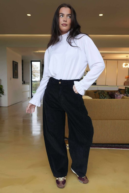 Gilbert Cord Barrel Pant Black /24=